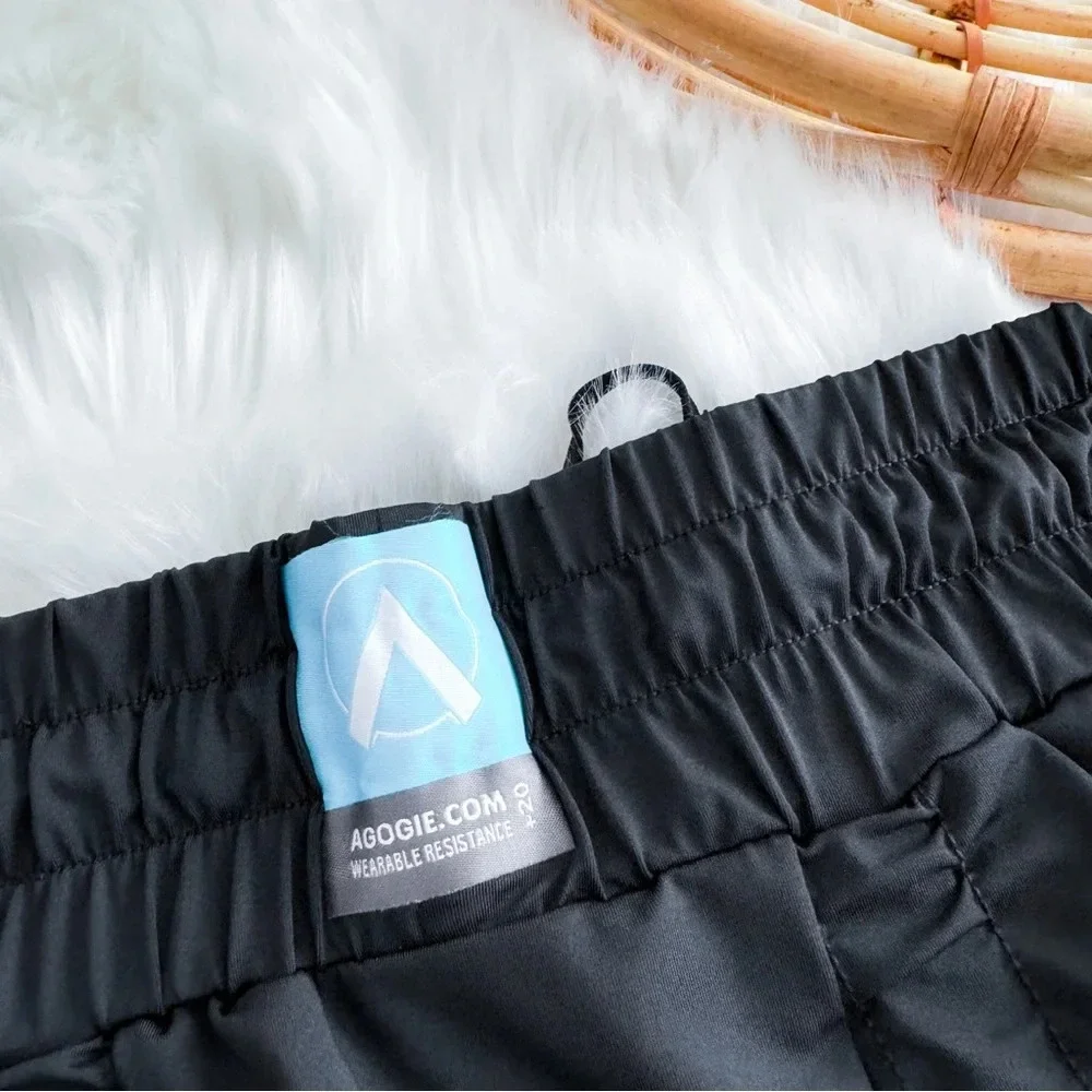 AGOGIE Wearable Resistance Band +20 Pants Black Leggings Drawstrings Women's L